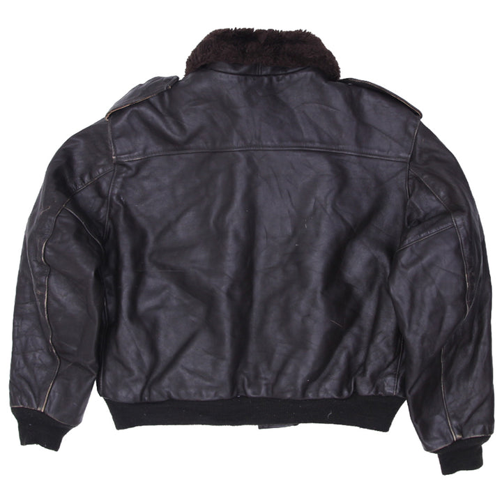 Vintage Collar/Lined Fleece Bomber Leather Jacket - Fashion Rerun Vintage Migration_Jacket