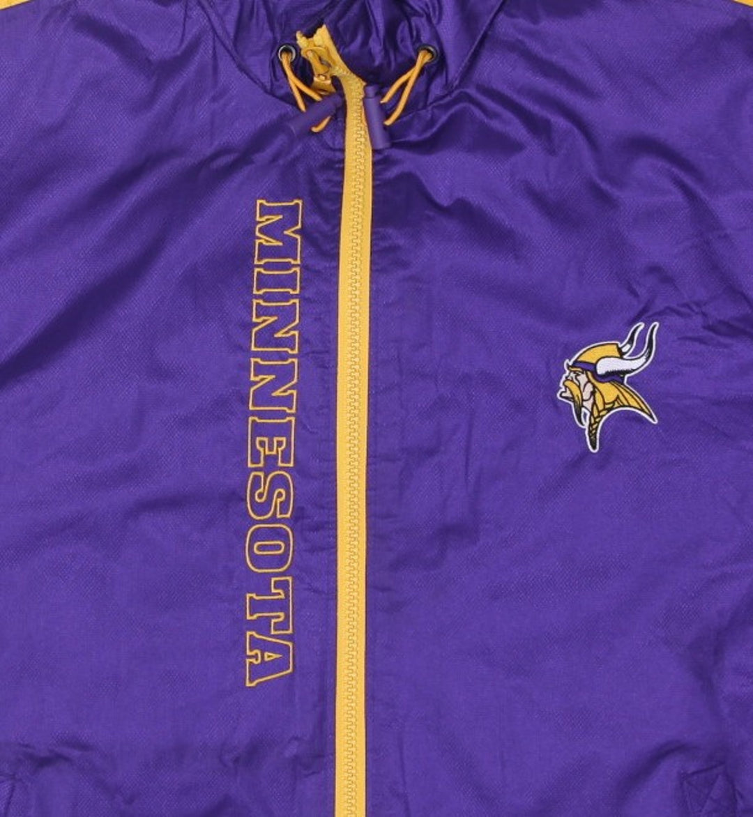 Vintage Mens Logo Athletic NFL Jacket Purple Full Zip Vikings