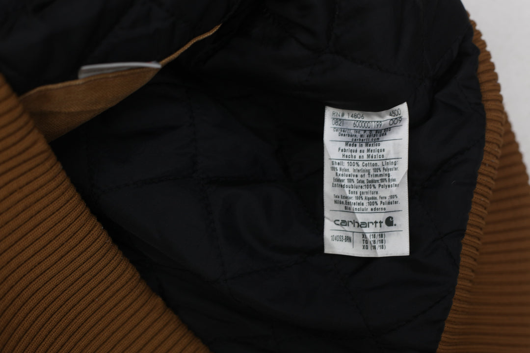 Youth Boys 104053-BRN Quilted Carhartt Hooded Jacket