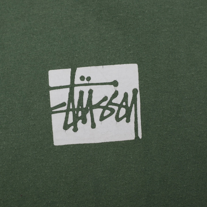 Mens Stussy Logo Green Short Sleeve T-Shirt Size M