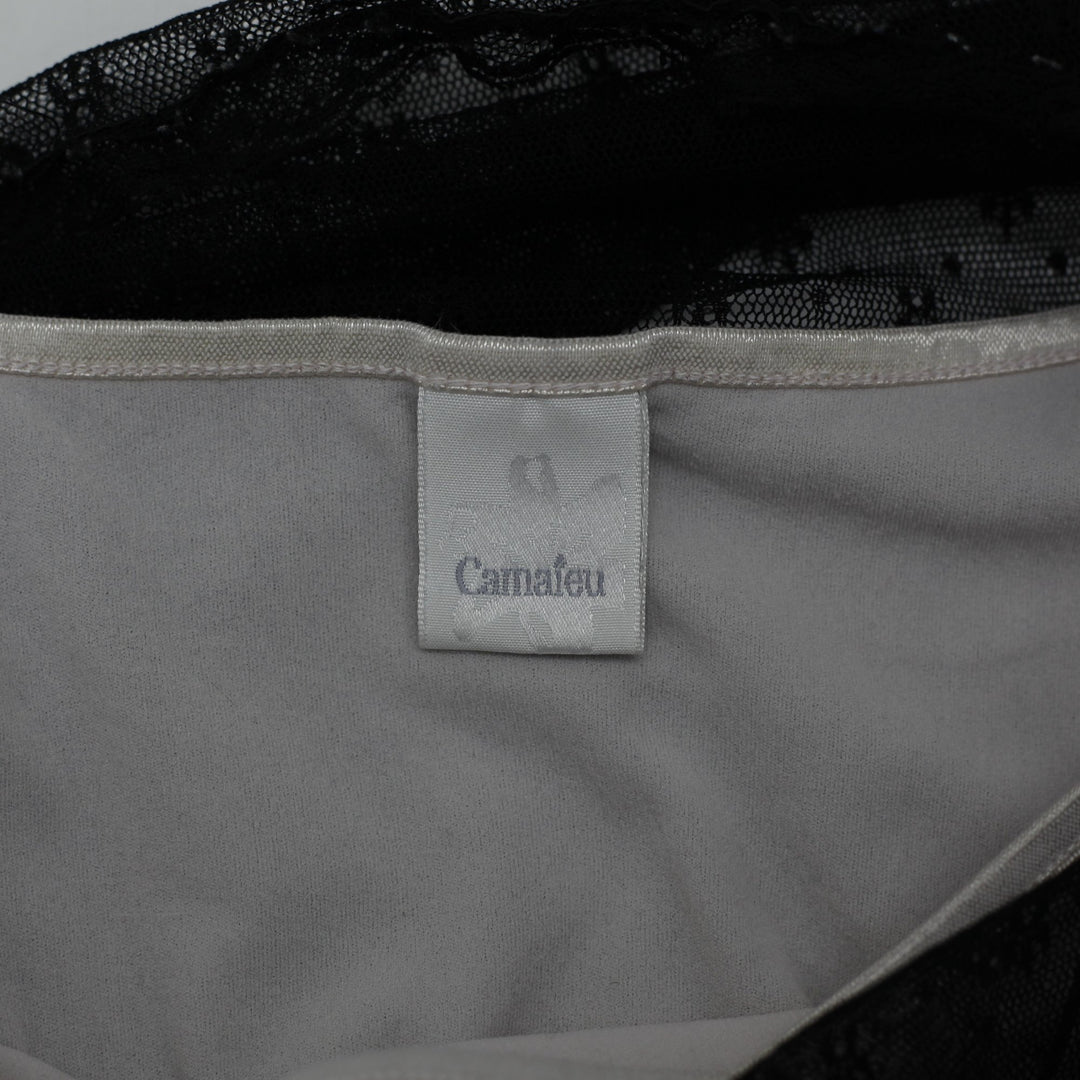 Y2K Ladies Camaieu Sheer Lace Sleeveless Tank Top Size XS