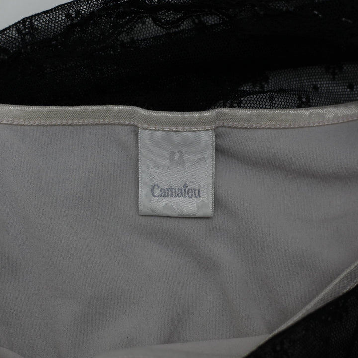 Y2K Ladies Camaieu Sheer Lace Sleeveless Tank Top Size XS