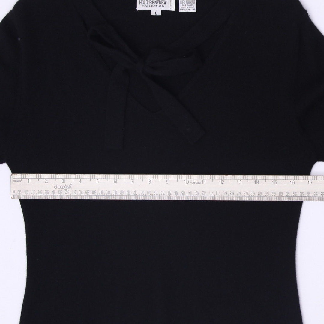 Ladies Holt Renfrew Black 100% Cashmere Sweater Size L