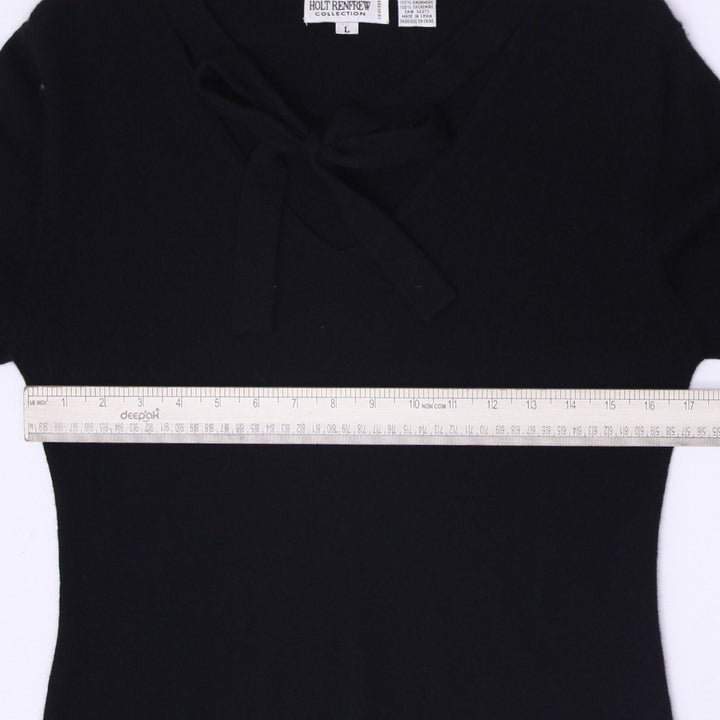 Ladies Holt Renfrew Black 100% Cashmere Sweater Size L