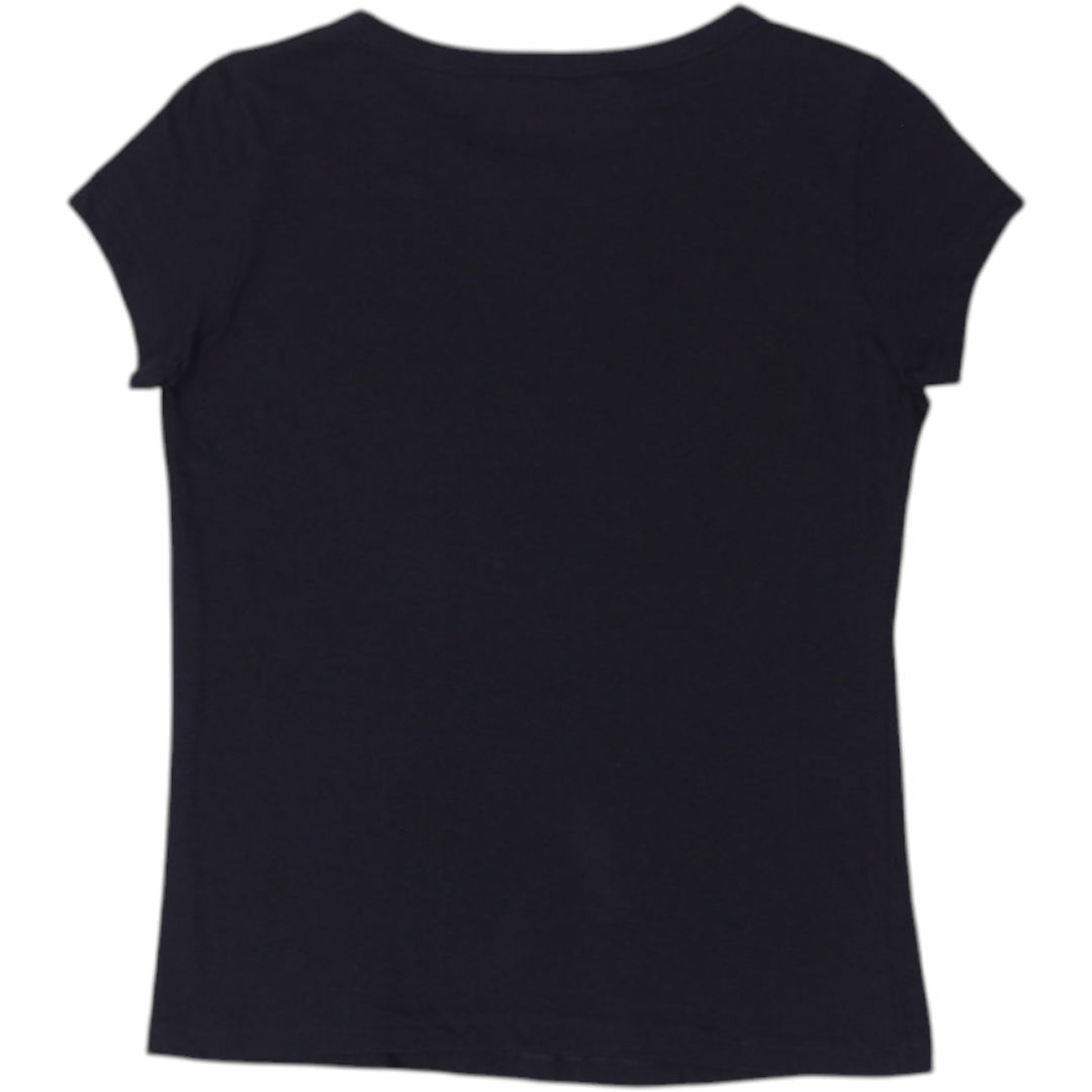 Y2K Ladies Victoria's Secret Black T-Shirt Glitter Logo Graphic