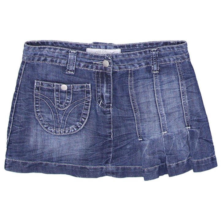 Y2K Ladies Miss Cobra Glitter Denim Mini Skirt