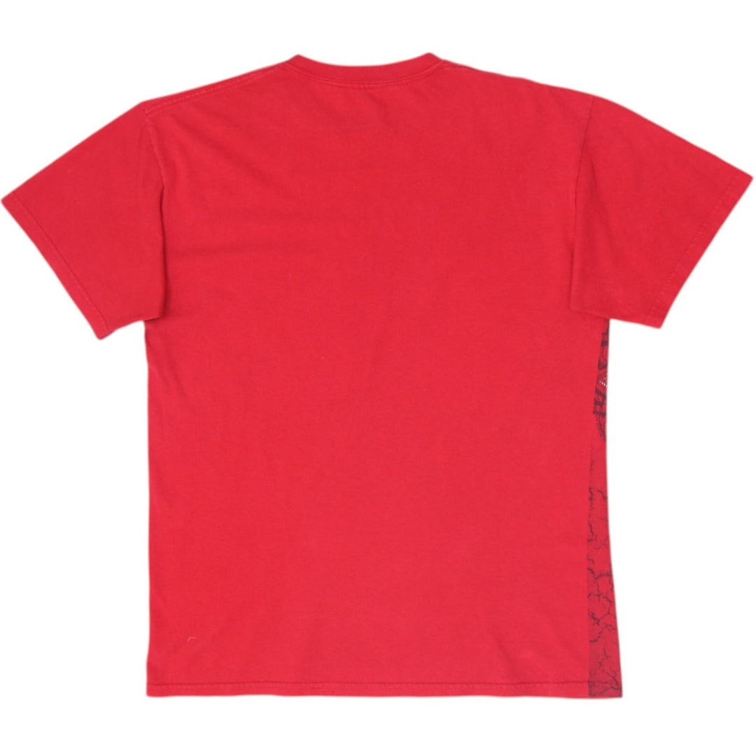 Y2K Mens MMA Elite Red Graphic T-Shirt Skulls Cross Size M