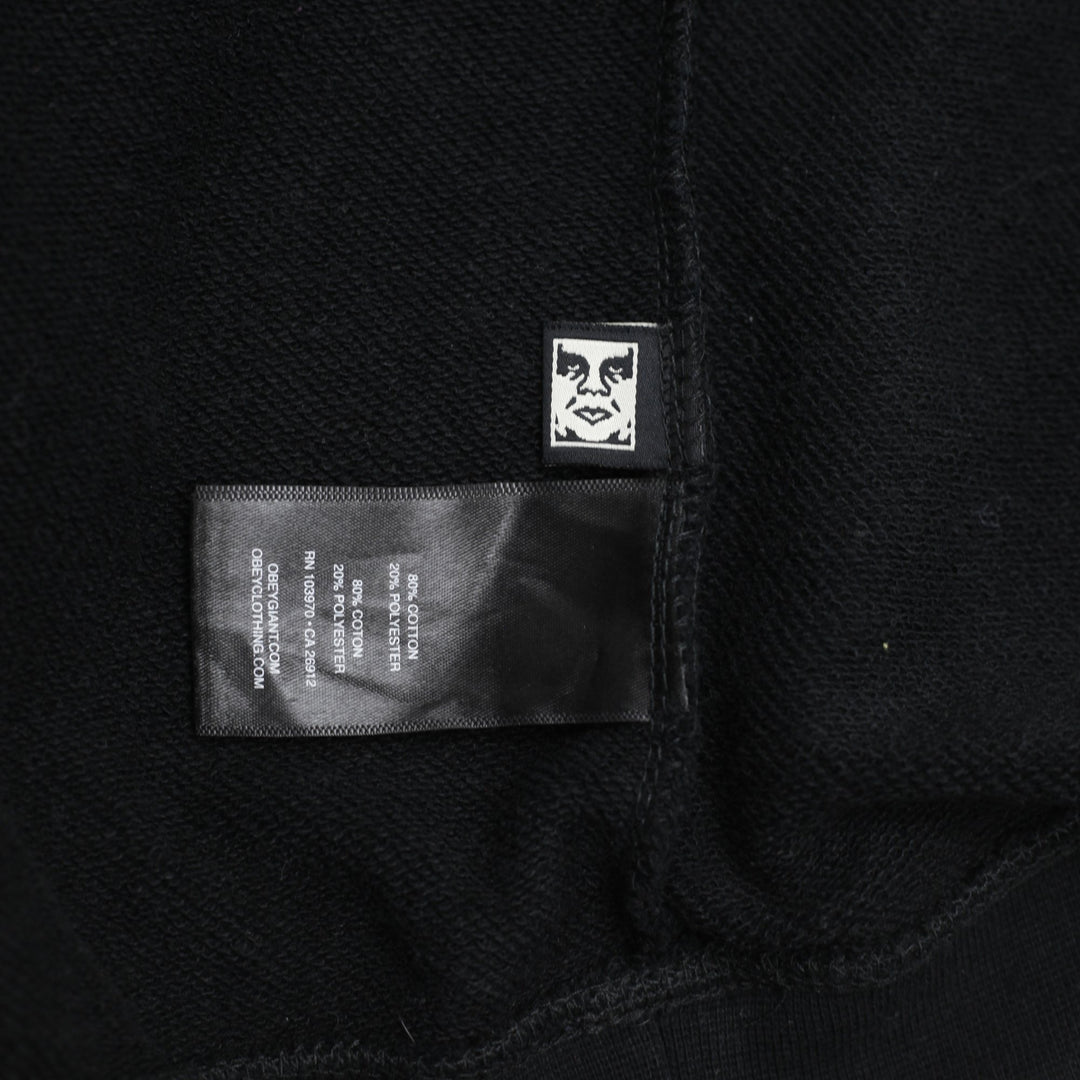 Mens Obey Hoodie Black Graphic Liberty Sweatshirt | Migration_Hoodies SW COLLECTION - Detail View | Fashion Rerun