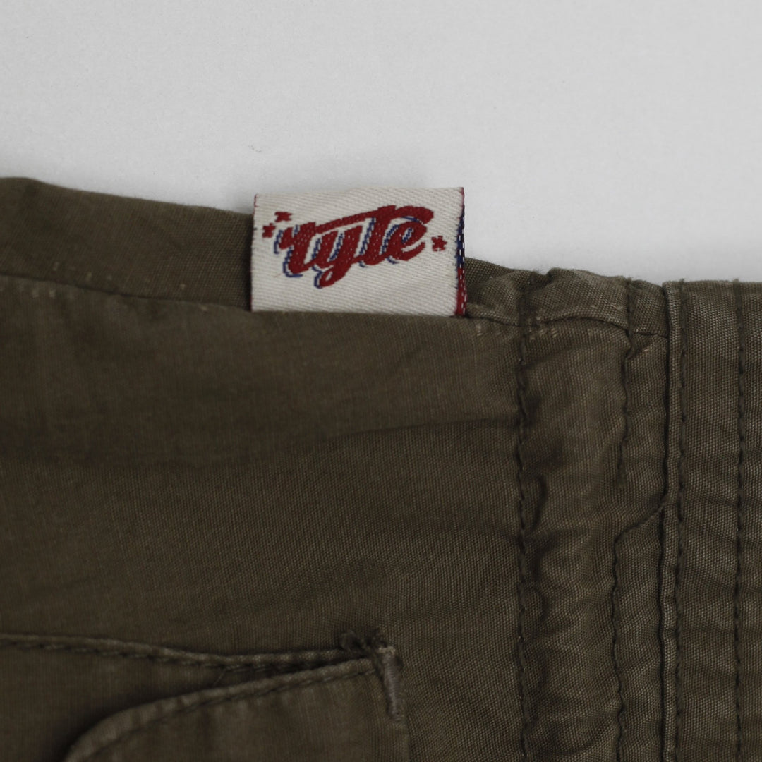 Y2K Ladies Tyle Jeans Y2K Olive Green Cargo Tiered Ruffle Mini Skirt