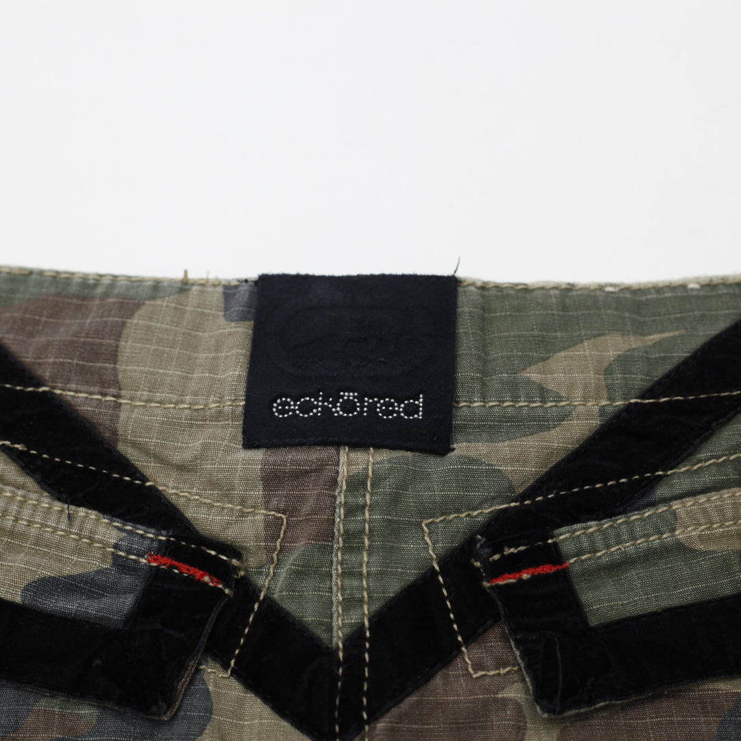 Y2K Ladies Ecko Red Camouflage Mini Skirt Cargo Pockets