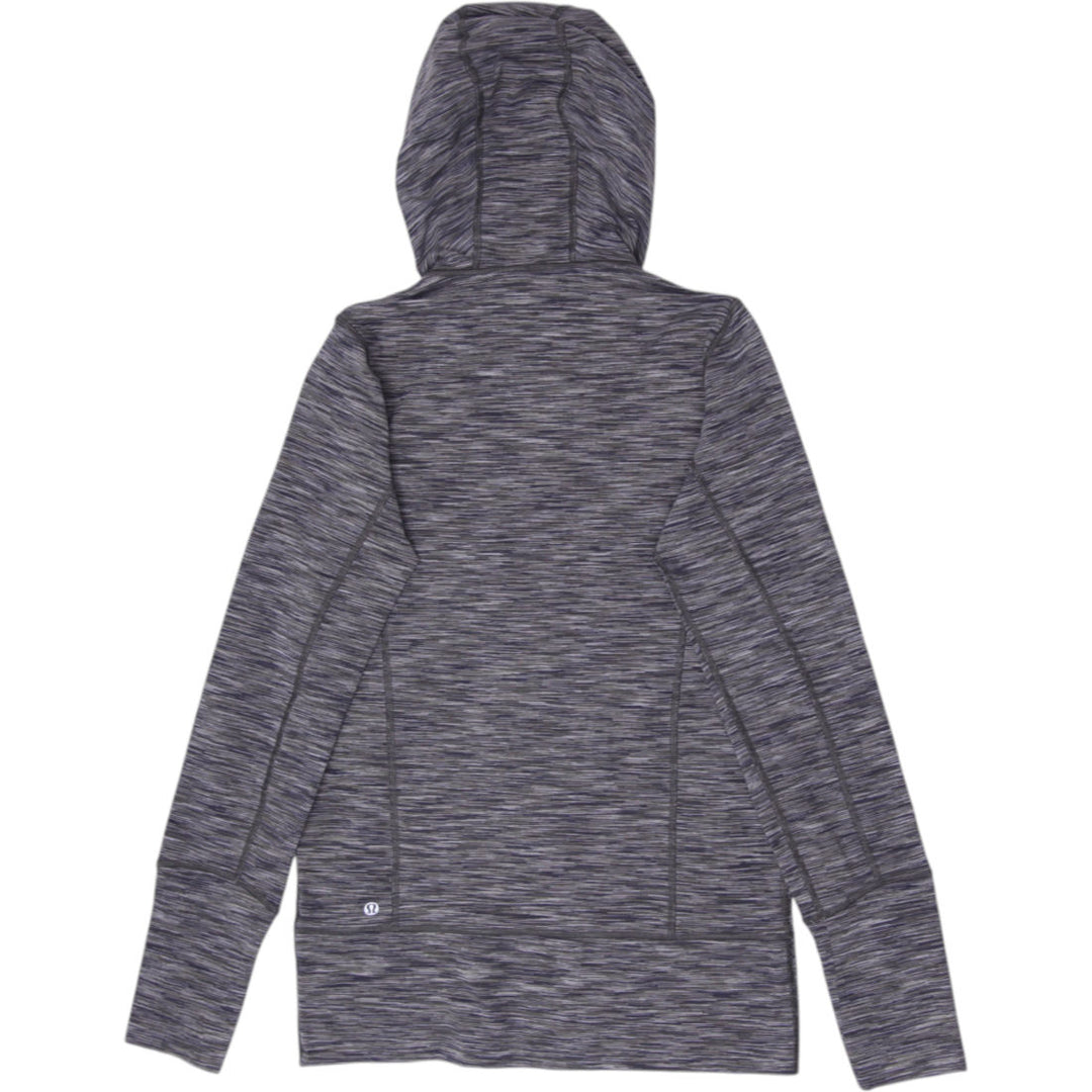 Ladies Lululemon Scuba Full Zip Hoodie in Space Dye Charcoal Gray Size 8