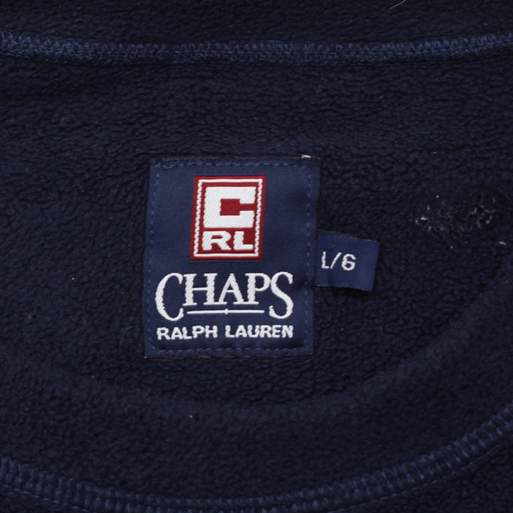 Vintage Chaps Ralph Lauren Fleece Sweater Navy Jacket Large