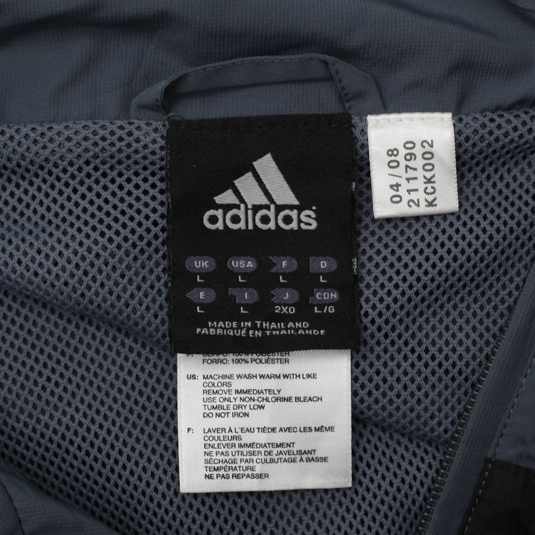 Vintage Mens Adidas Track Jacket Gray Full Zip Sportswear | Migration_Jackets - Back View | Fashion Rerun