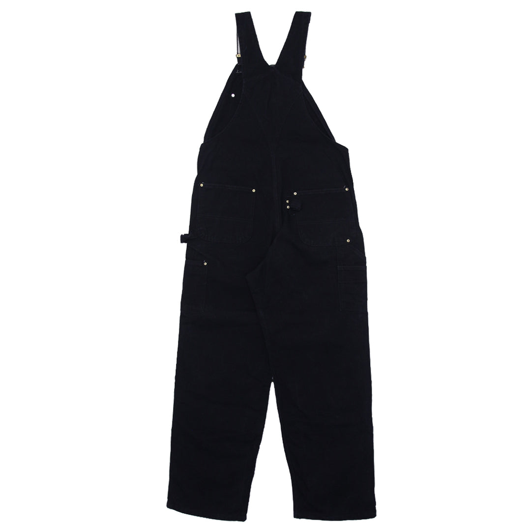 Vintage 90's Carhartt R01 BLK Black Duck Double Knee Bib Overalls