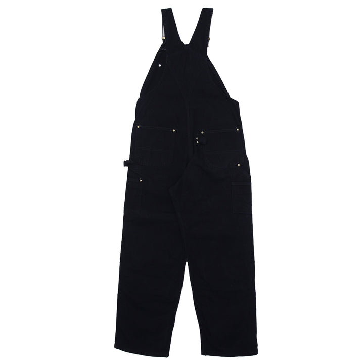 Vintage 90's Carhartt R01 BLK Black Duck Double Knee Bib Overalls