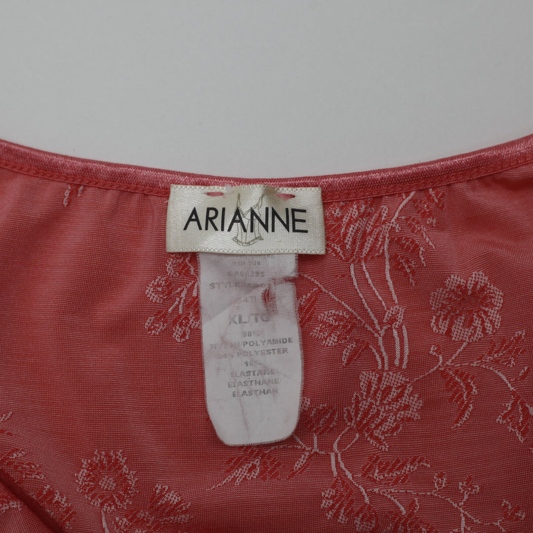 Y2K Ladies Arianne Coral Floral Lace Stretch Top Size XL | Migration_Y2K Tops - Back View | Fashion Rerun