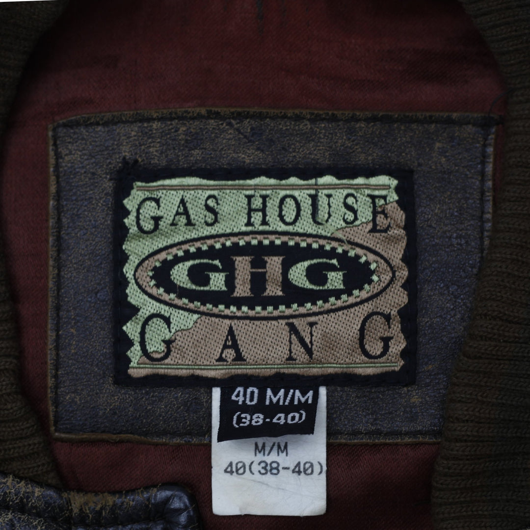 Vintage Gas House Gang 66 Champs Brown Leather Jacket L | Migration_Jackets - Back View | Fashion Rerun