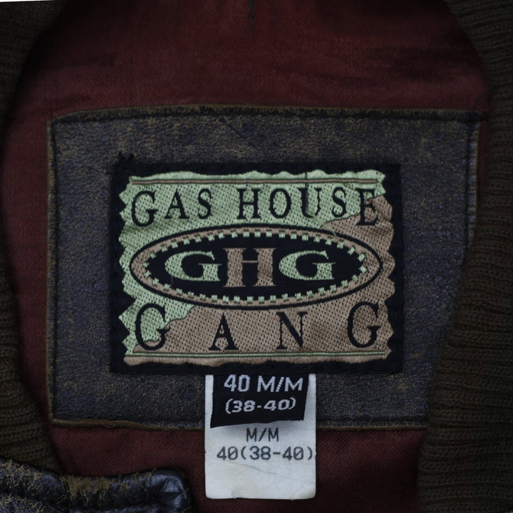 Vintage Gas House Gang 66 Champs Brown Leather Jacket L | Migration_Jackets - Back View | Fashion Rerun