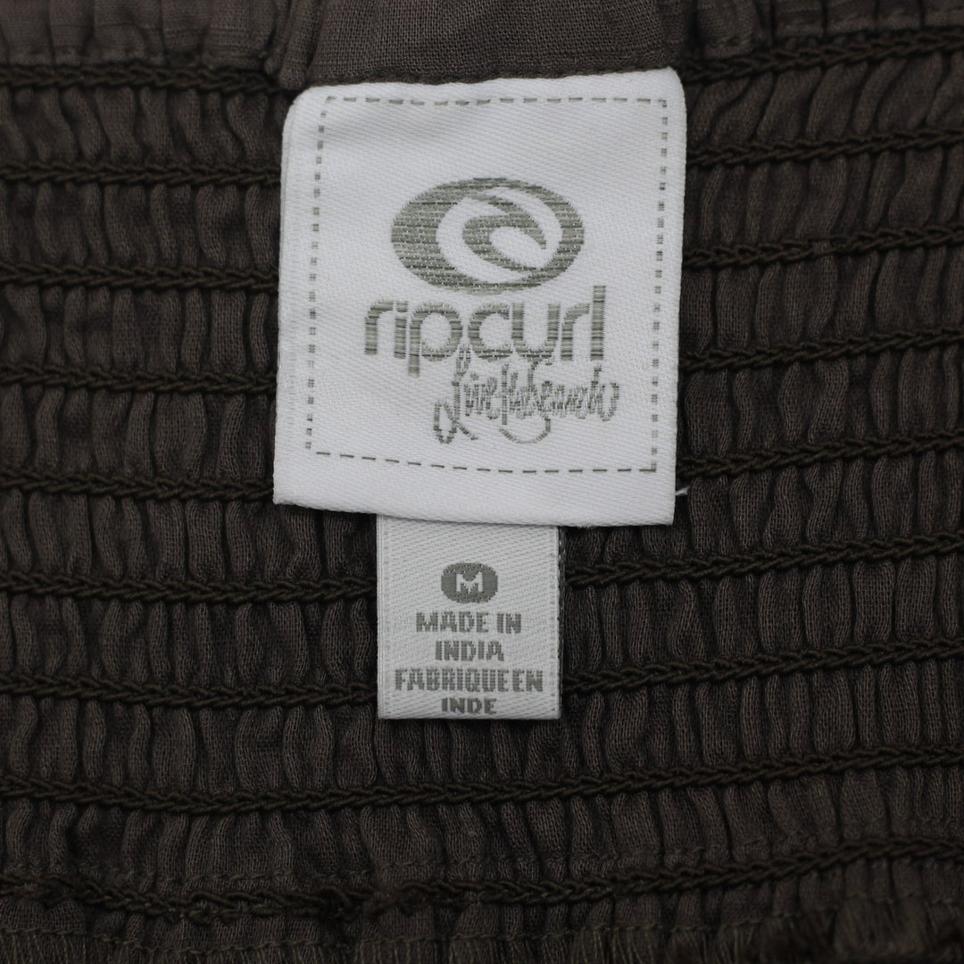 Y2K Ladies Rip Curl Austin Top Brown Crochet Lace Trim Cami Babydoll Tank Size M