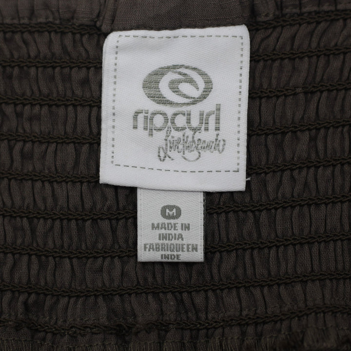 Y2K Ladies Rip Curl Austin Top Brown Crochet Lace Trim Cami Babydoll Tank Size M