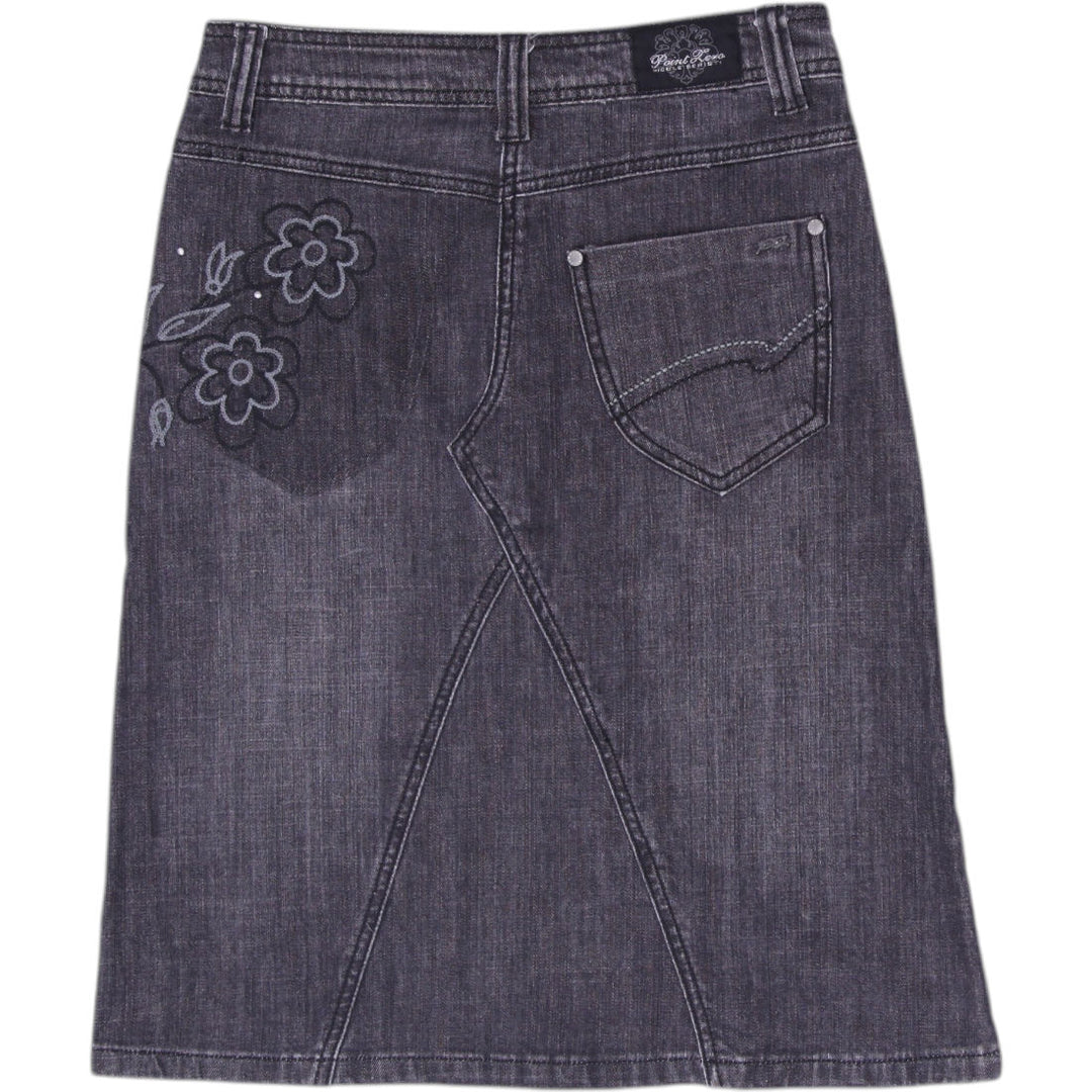 Y2K Ladies Point Zero Structured A-Line Denim Midi Skirt