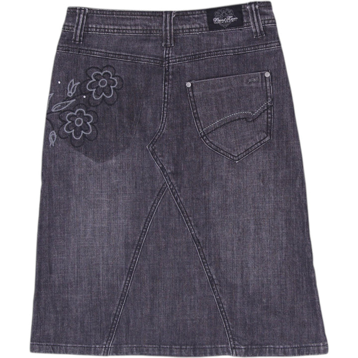 Y2K Ladies Point Zero Structured A-Line Denim Midi Skirt