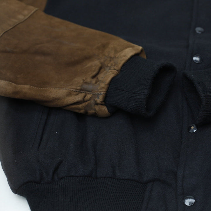 Vintage Mens Hard Rock Cafe Varsity Jacket Leather Sleeves