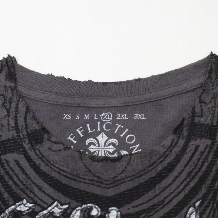 Y2K Men’s Affliction Skull Graphic Embroidered T-Shirt Size XL | Migration_T-Shirts SW COLLECTION - Alternate | Fashion Rerun