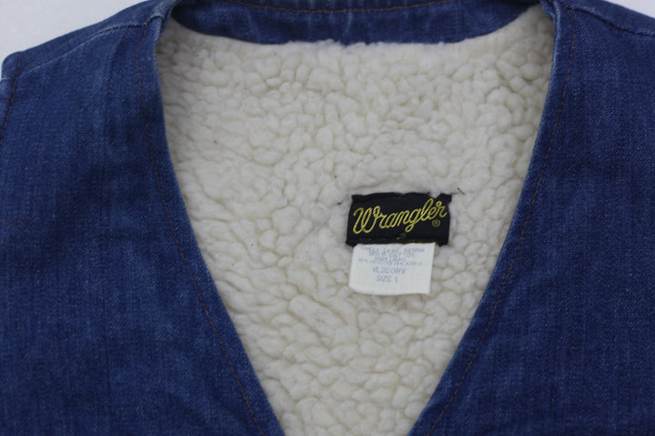 Vintage Wrangler Sherpa Lined Denim Vest