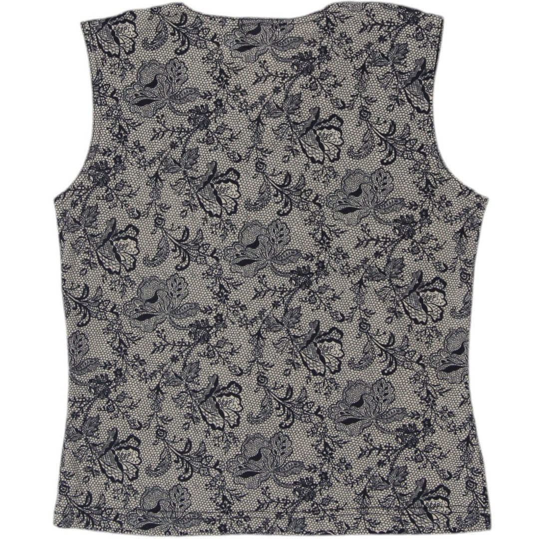 Y2K Ladies M Collection Floral Lace Print V-Neck Tank Top