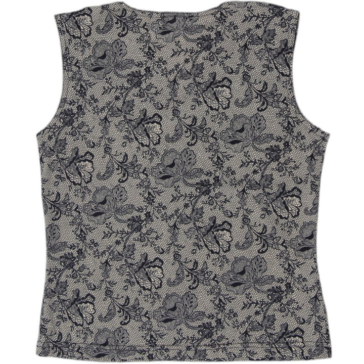Y2K Ladies M Collection Floral Lace Print V-Neck Tank Top