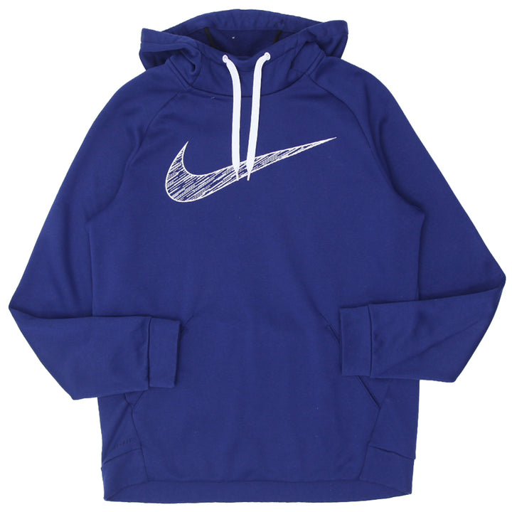 Mens Nike Swoosh Print Navy Pullover Hoodie