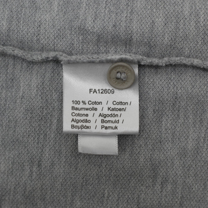 Mens Lacoste Heather Grey Colorblock Collar Slim Fit Polo T-Shirt Size S