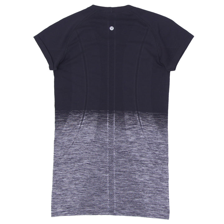 Ladies Lululemon Swiftly Tech Short Sleeve Crew White / Black Ombre T-Shirt