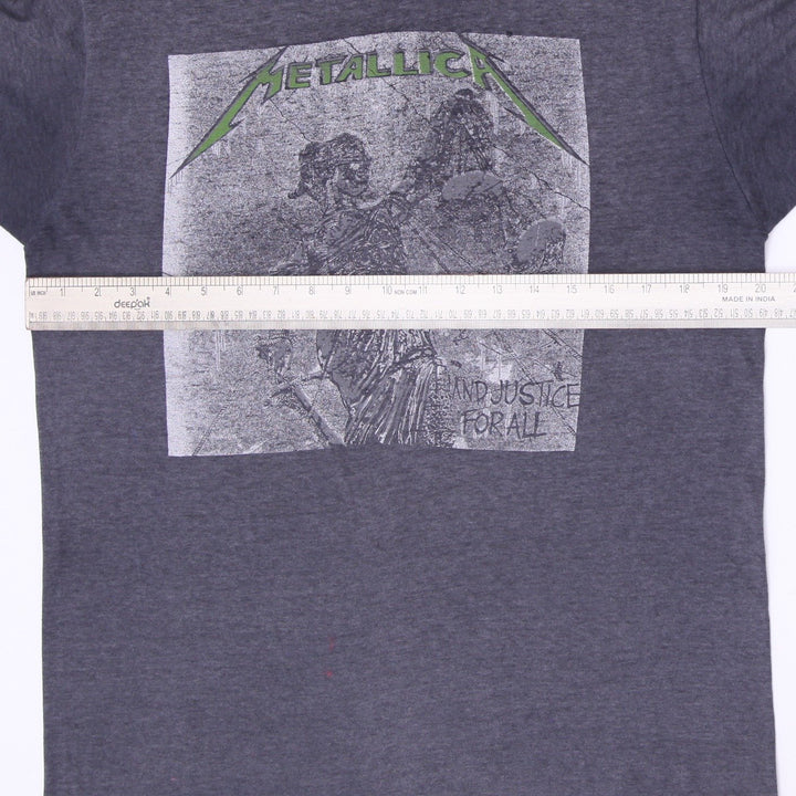 Vintage 1980s Metallica Lady Justice Album Graphic Band Dark Gray T-Shirt