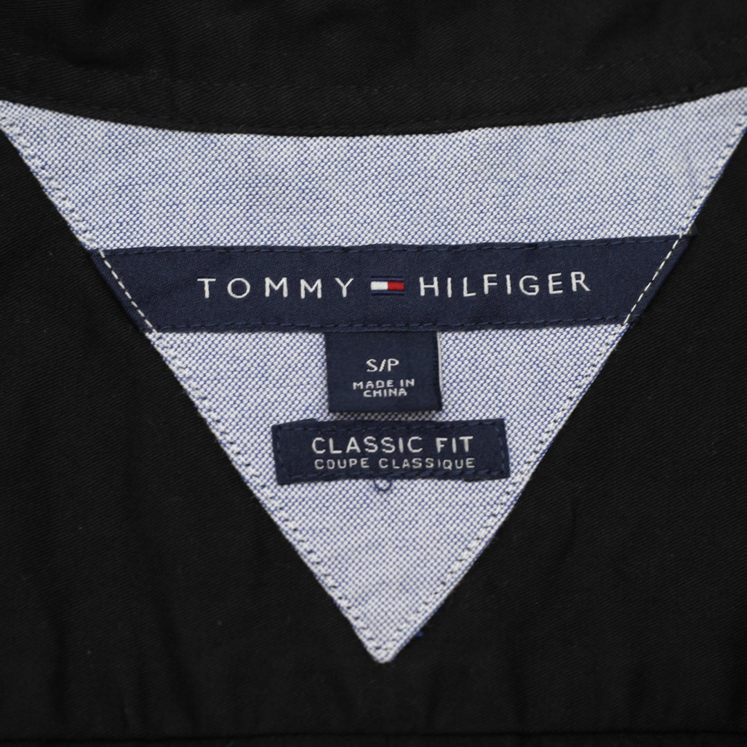 Mens Tommy Hilfiger Classic Fit Black Button Down Long Sleeve Shirt Size S