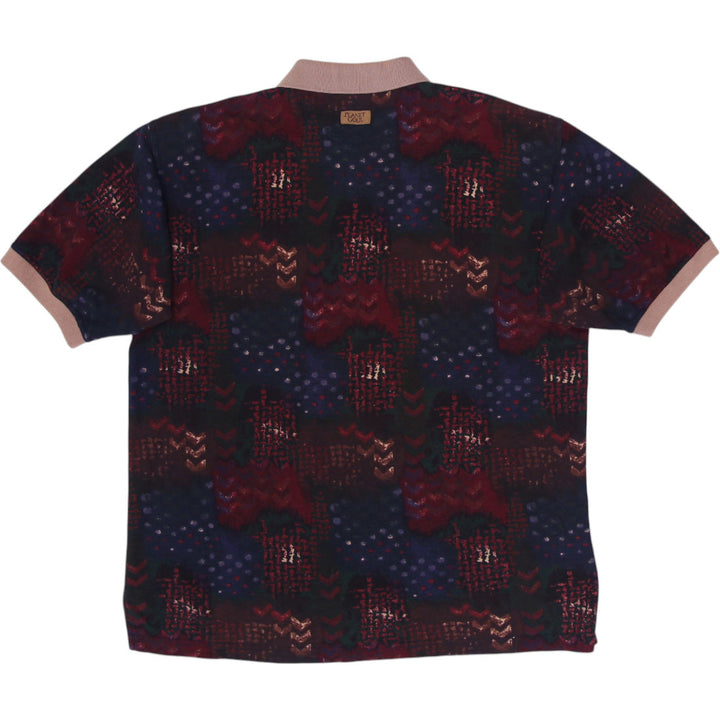 Mens Planet Golf Patterned Cotton Retro Polo T-Shirt Size L