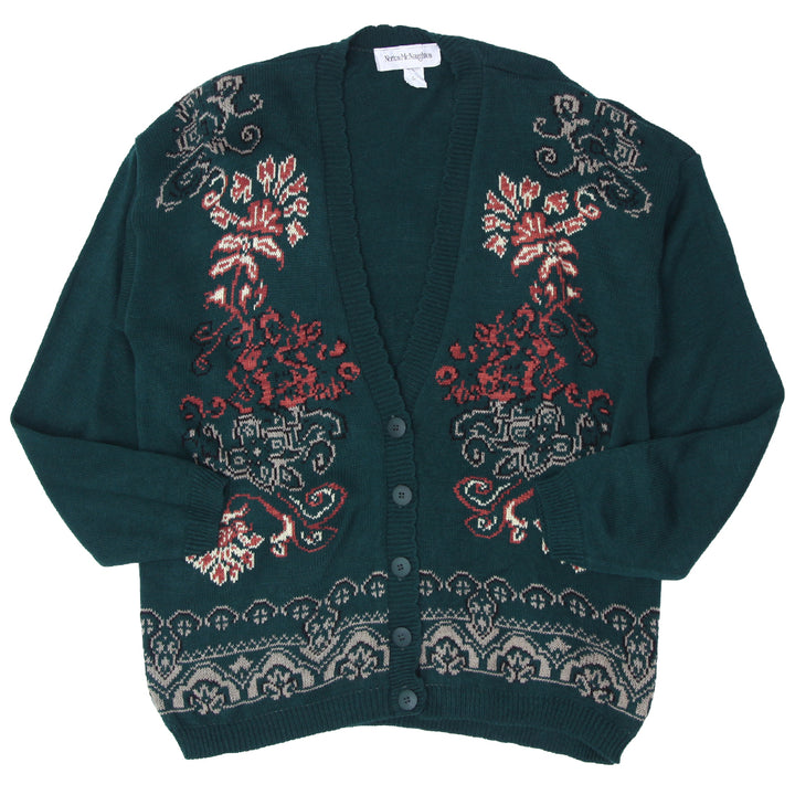 Vintage Norton McNaughton Acrylic Cardigan Sweater Made In USA Ladies Green L - Fashion Rerun Vintage Migration_Sweaters