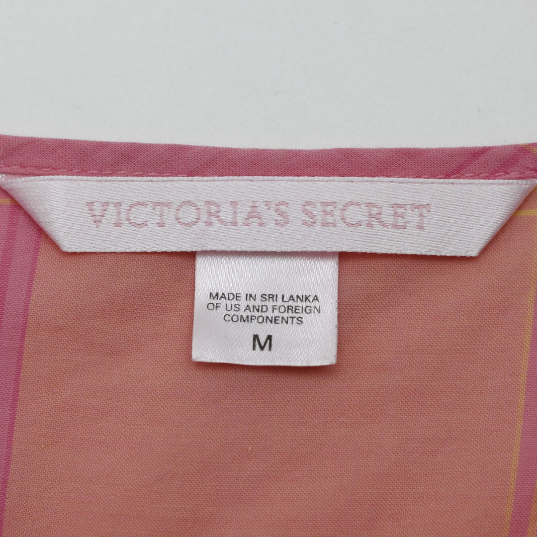 Y2K Ladies Victorias Secret Nightgown Pink Lace Plaid Chemise