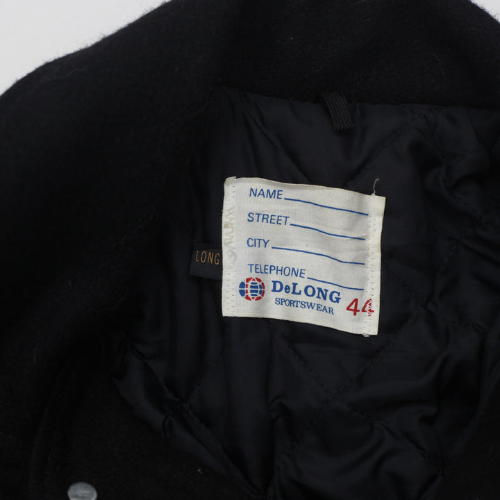 Vintage DeLong Letterman Varsity Jacket Black Size 44 - Fashion Rerun Vintage Migration_Jacket