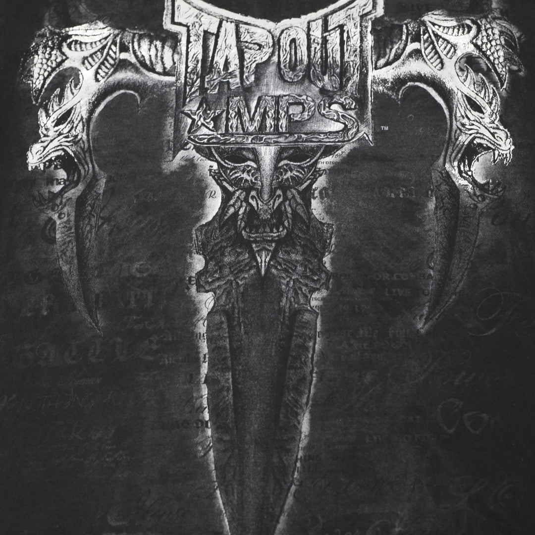 Y2K Mens Tapout MPS Gothic Skull Sword MMA Fighting Graphic T-Shirt Size XL