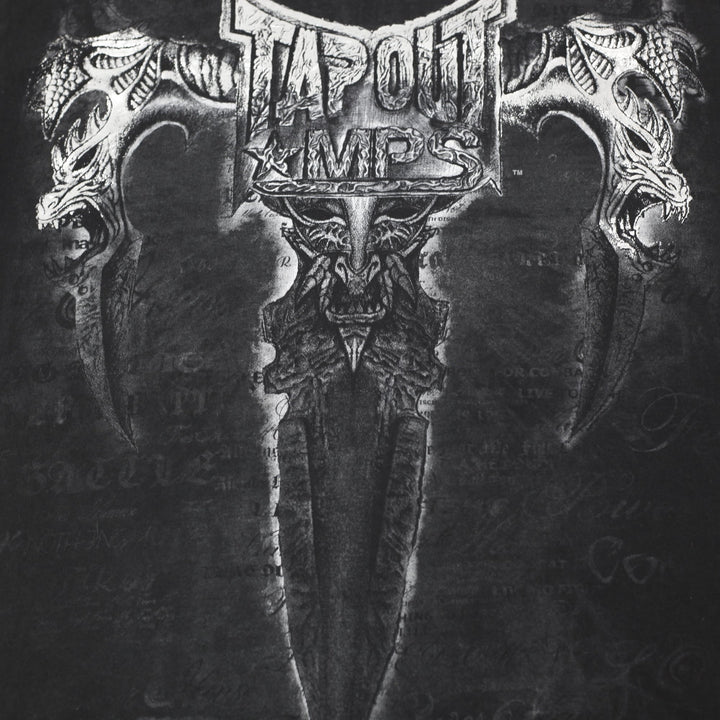 Y2K Mens Tapout MPS Gothic Skull Sword MMA Fighting Graphic T-Shirt Size XL