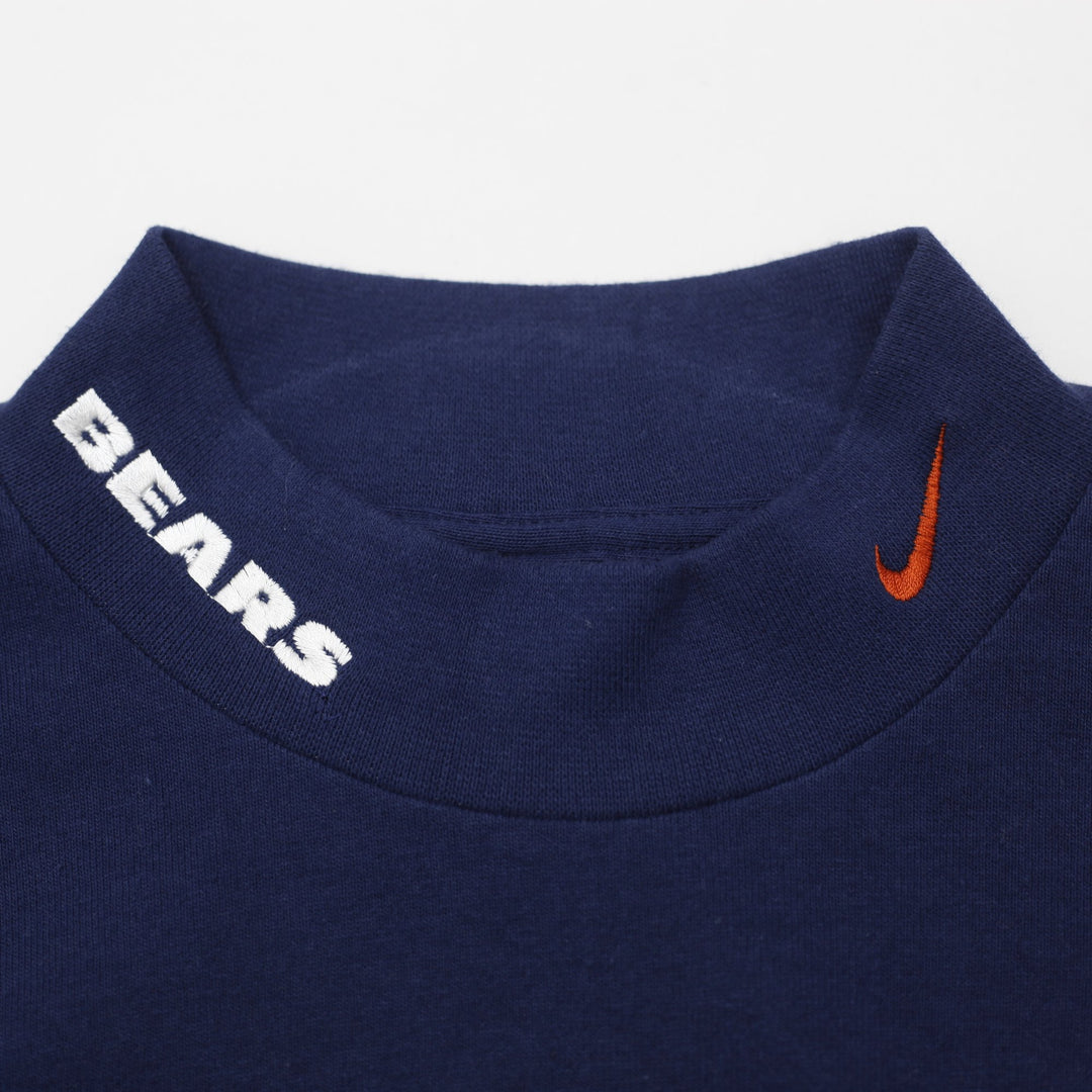 Vintage Nike Team Chicago Bears NFL Mock Neck Long Sleeve T-Shirt L Made In USA