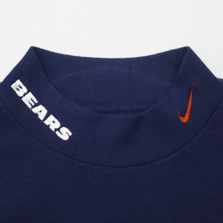 Vintage Nike Team Chicago Bears NFL Mock Neck Long Sleeve T-Shirt L Made In USA