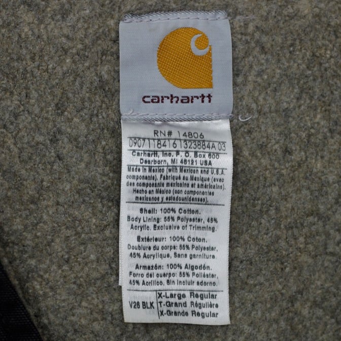 Mens Carhartt V26 BLK Fleece Lined Workwear Vest