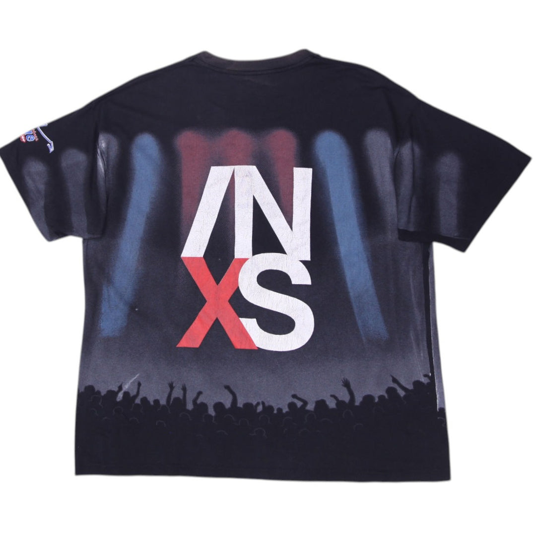 Vintage 90s Mens INXS US Tour Black Graphic Band T-Shirt Size XL | Migration_T-Shirts - Side View | Fashion Rerun