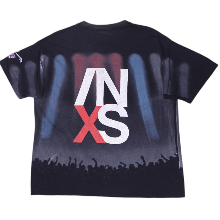 Vintage 90s Mens INXS US Tour Black Graphic Band T-Shirt Size XL | Migration_T-Shirts - Side View | Fashion Rerun