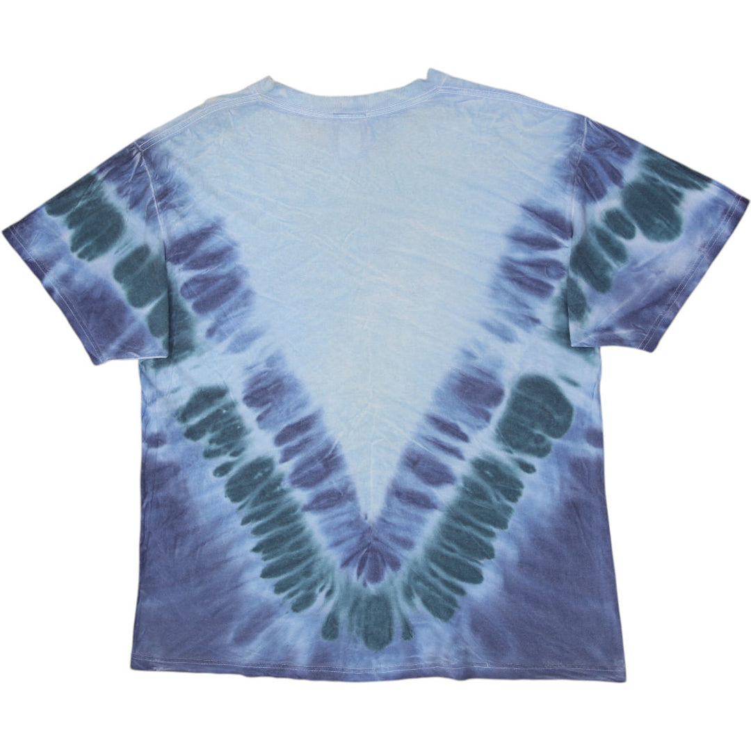Vintage 90s South Bay Surf SBS Dragon & Surfboard Tie Dye Graphic T-Shirt Sz XL