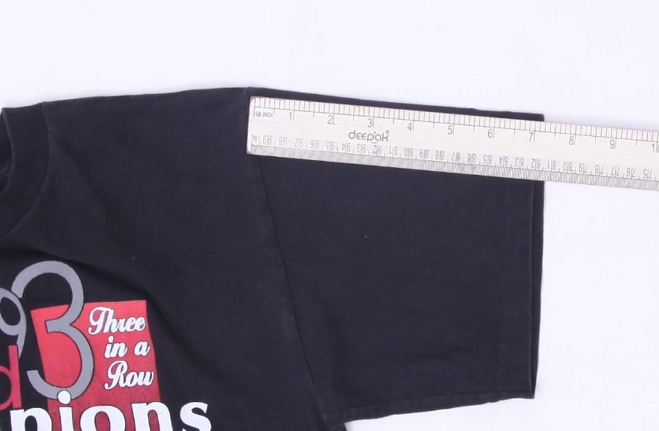 Vintage 1993 Chicago Bulls Salem Three Peat World Champions T-Shirt Made in USA | Migration_T-Shirts - View 1 | Fashion Rerun