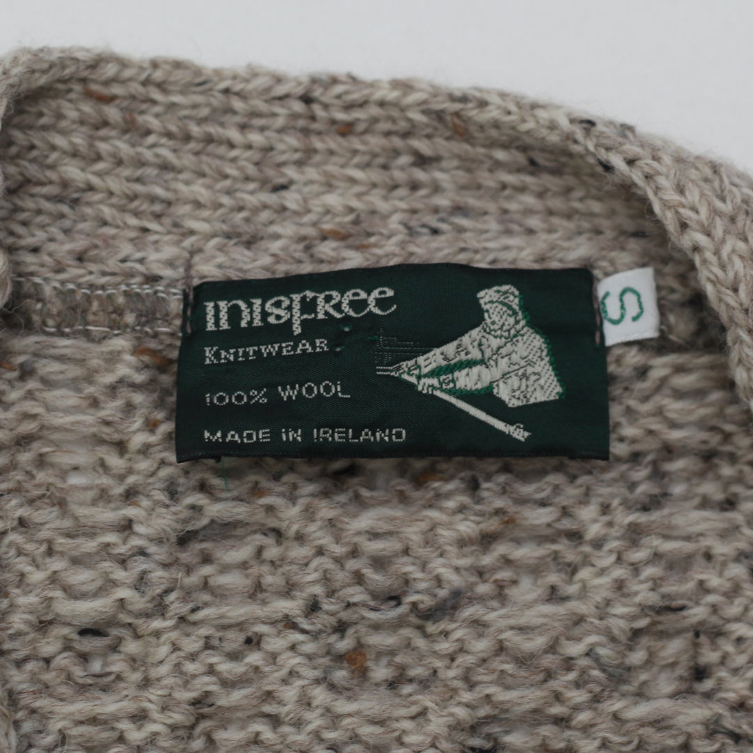 Vintage Inisfree Knitwear 100% Wool Cardigan Sweater With Wooden Button Made In Ireland Ladies - Fashion Rerun Vintage Migration_Sweaters